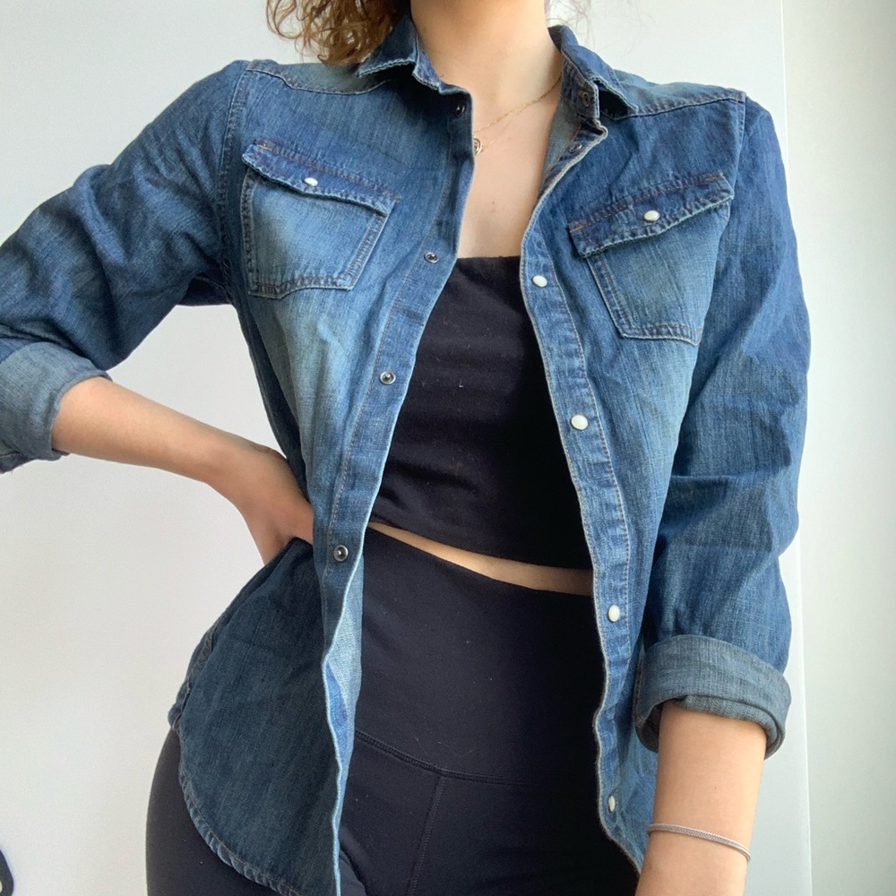 2/$25 H&M denim button up shirt
